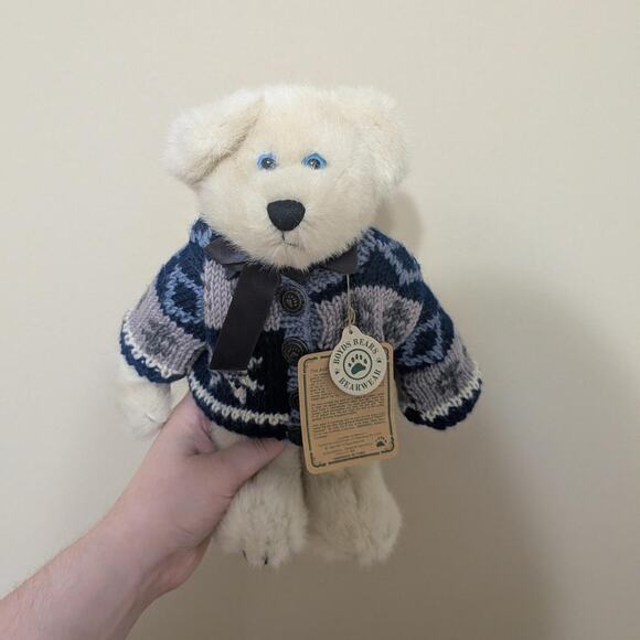 unbranded Other - Boyds Bears Bearwear Collectable Teddy Bear With Button Up Sweater And Ribbon